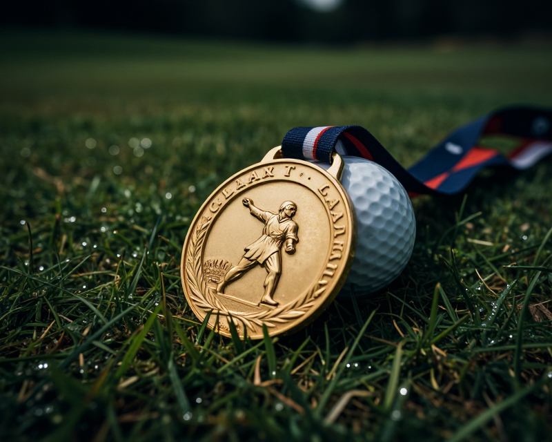 Gold Medal on Golf Ball