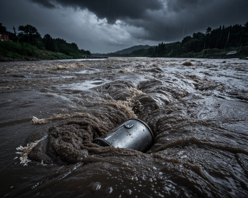 Turbulent River and Hidden Danger