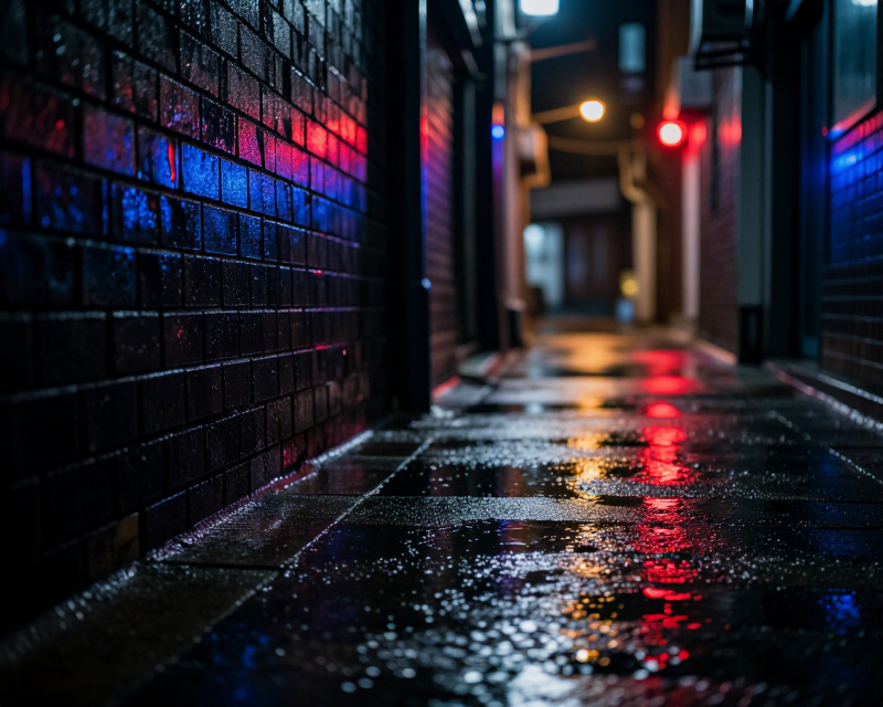 Dark Seoul Night Crime Scene Atmosphere