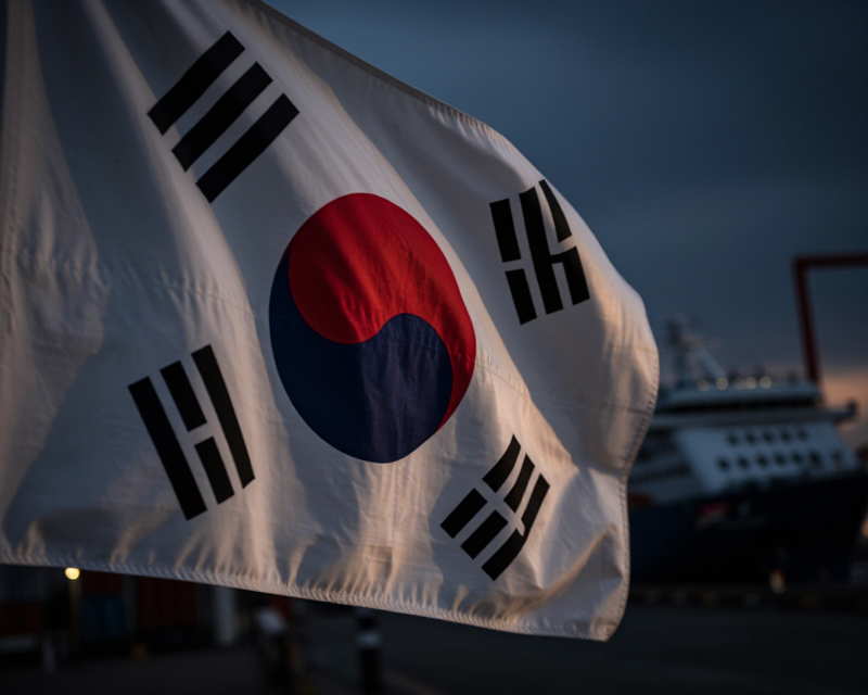 South Korean Flag at Nagoya Port